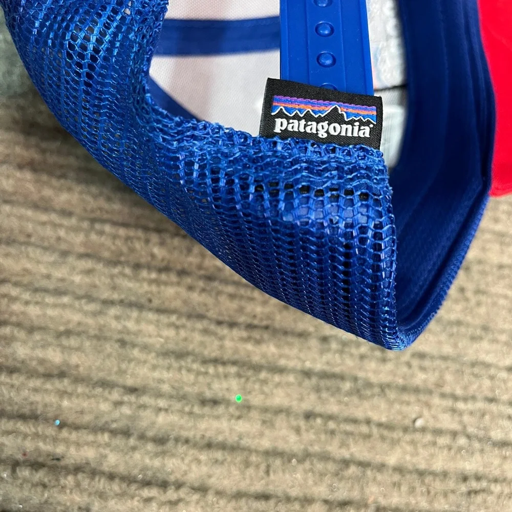 Patagonia P-6 Logo Trucker Hat Red White Blue Mesh Snapback Cap One Size